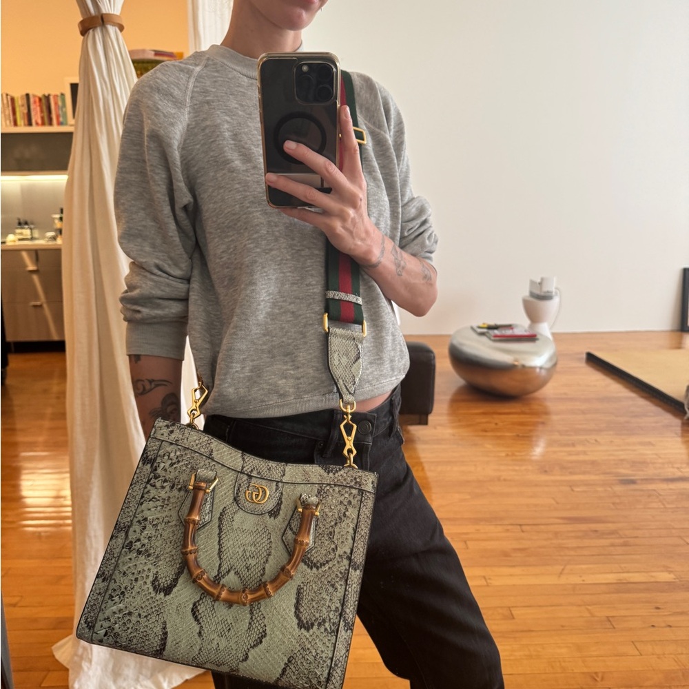 Authentic Gucci Small Diana In Blue Python - image 6